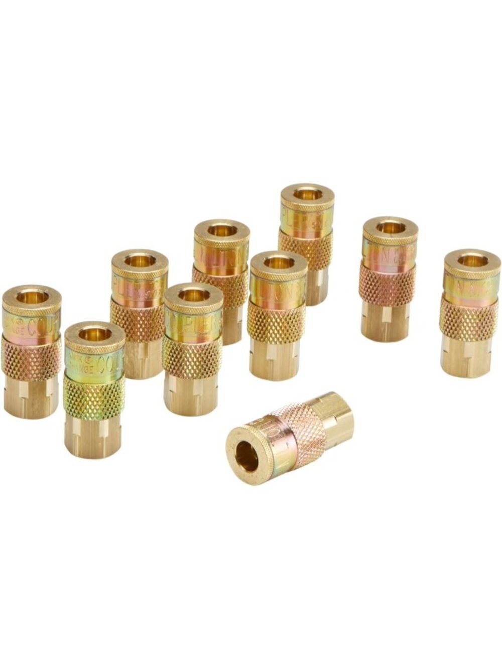 10-Piece 1/4" FNPT Female T-Style Air Compressor Quick Connect Fittings - Blue